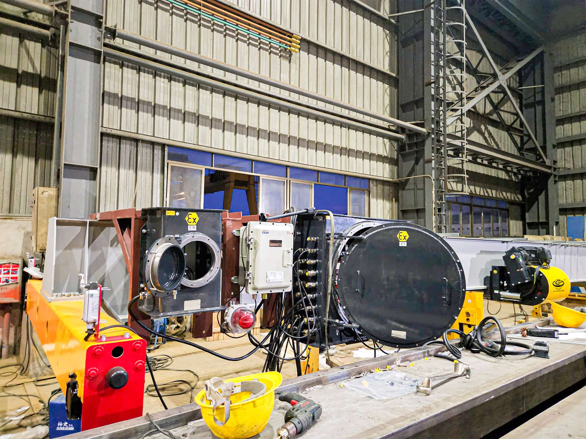 Explosion-proof electrical control enclosure for a crane system